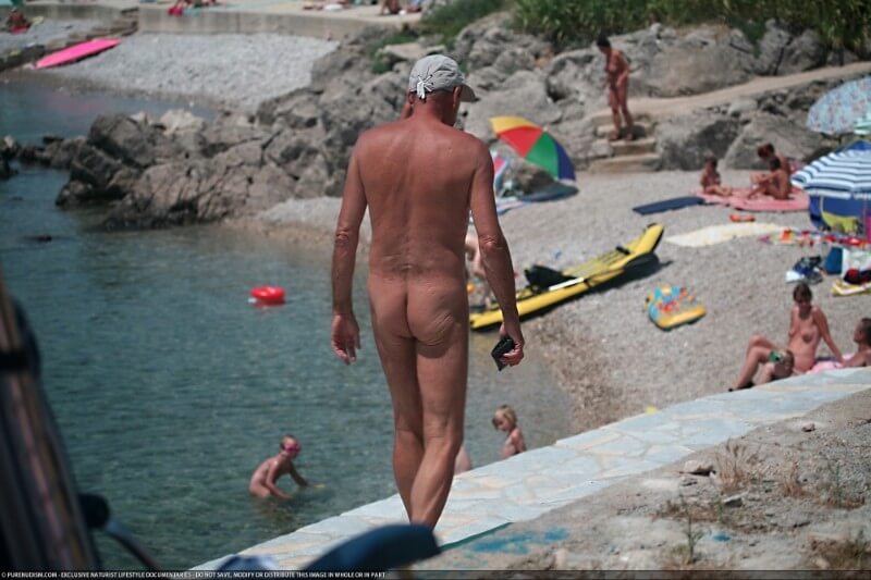 Nudist Shore Walking pics - Naturists value tranquility and peace