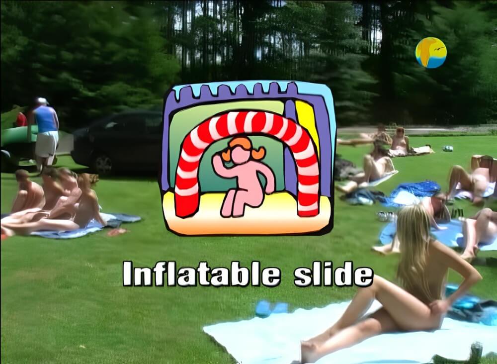 Naturist: Freedom: Inflatable Slide - Nudism is freedom without limits