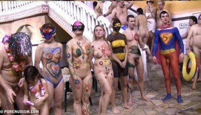 Body paint award lines Full HD - Peace and tranquility are important values for advocates of naturism and nudism
