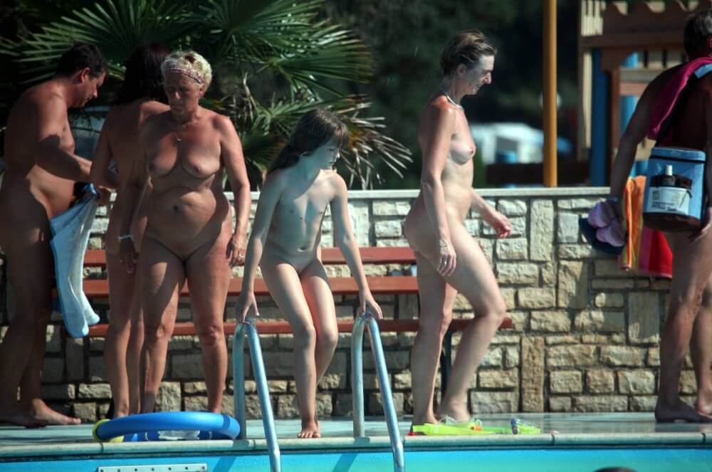 Naturist Pool Cleaning-Up pics - A love of the sun and fresh air are important values for those who practice naturism and nudism