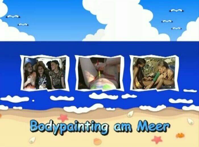 Naturistin: Bodypainting am Meer - Looking at the sun and my own naked body