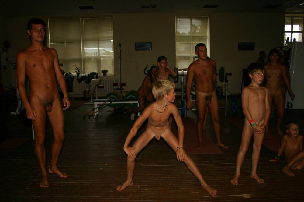 Family Gym Nudist Stretch pics - Only nudism and nothing else